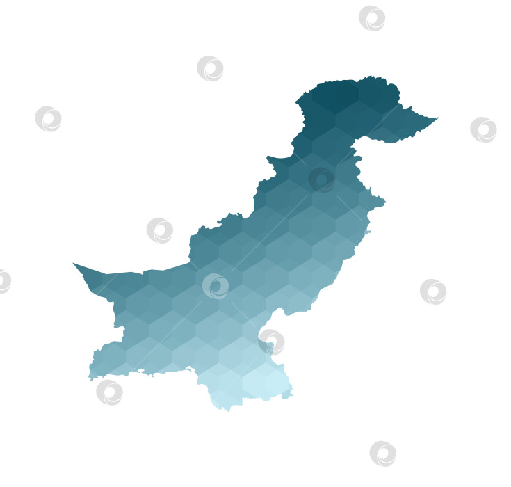 Скачать Значок векторной изолированной иллюстрации с упрощенным синим силуэтом карты Пакистана. Полигональный геометрический стиль. Белый фон. фотосток Ozero