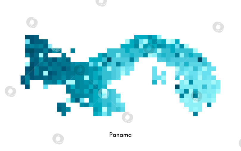 Скачать Векторная изолированная геометрическая иллюстрация с простой ледяной синей формой карты Панамы. Стиль пиксельной графики для шаблона NFT. Точечный логотип с градиентной текстурой для дизайна на белом фоне фотосток Ozero
