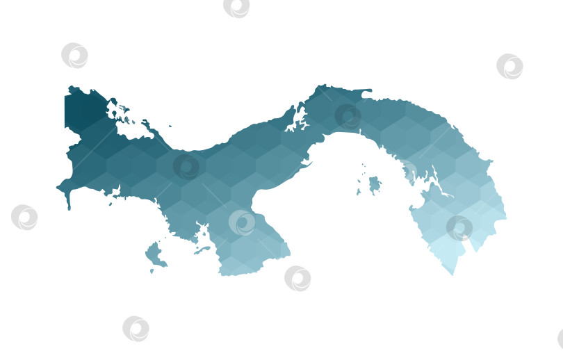 Скачать Значок векторной изолированной иллюстрации с упрощенным синим силуэтом карты Республики Панама. Полигональный геометрический стиль. Белый фон. фотосток Ozero