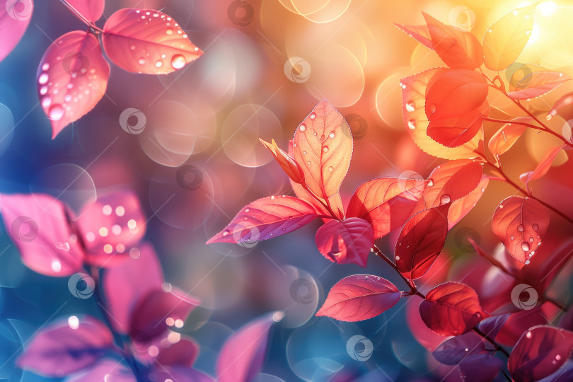 Скачать теплый весенний естественный фон с молодыми листьями и эффектом боке фотосток Ozero