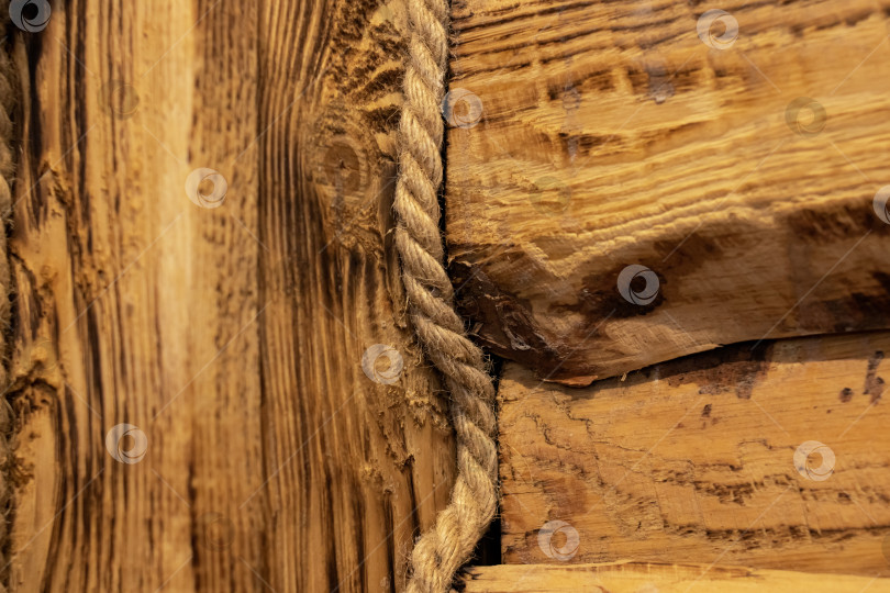 Скачать Деревянные доски и веревка в стиле ретро фотосток Ozero