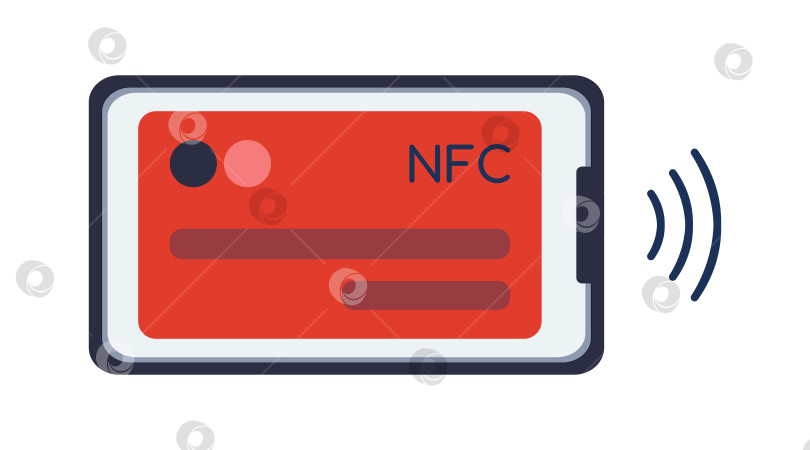 Скачать Бесконтактная оплата NFC. Смартфон с банковской кредитной картой. Удобный мобильный телефон для оплаты. Беспроводная технология. Бесконтактный фотосток Ozero