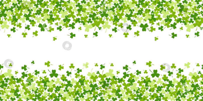 Скачать Баннер на День Святого Патрика с зелеными листьями клевера на открытом пространстве фотосток Ozero