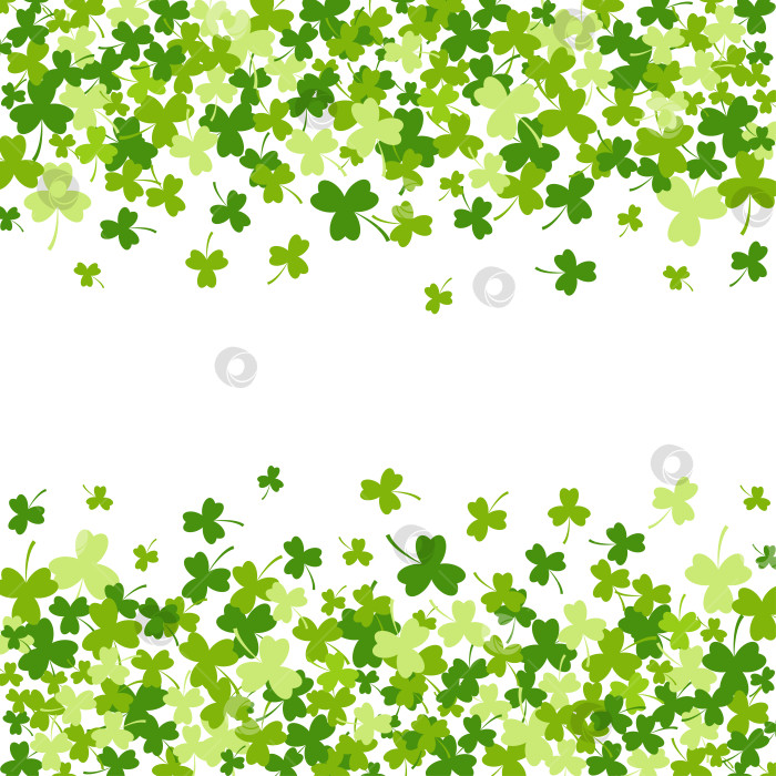 Скачать Баннер на День Святого Патрика с зелеными листьями клевера на открытом пространстве фотосток Ozero