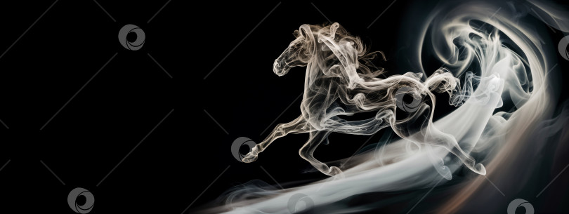 Скачать Дымящаяся лошадь скачет галопом абстрактный динамический концептуальный фон фотосток Ozero