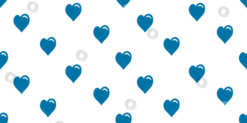 Скачать Нарисуйте бесшовный горизонтальный узор с милыми голубыми сердечками. Простая текстура для оберточной бумаги, для текстиля. Цветной узор в стиле каракулей на изменчивом белом фоне. Эскиз, нарисованный от руки. фотосток Ozero