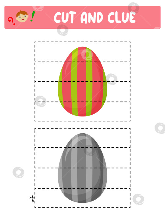 Скачать Вырезаем и склеиваем. Пасхальные яйца. Развивающая игра для детей фотосток Ozero