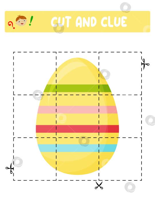 Скачать Вырезаем и склеиваем. Пасхальные яйца. Развивающая игра для детей фотосток Ozero