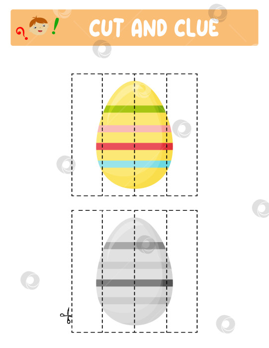 Скачать Вырезаем и склеиваем. Пасхальные яйца. Развивающая игра для детей фотосток Ozero