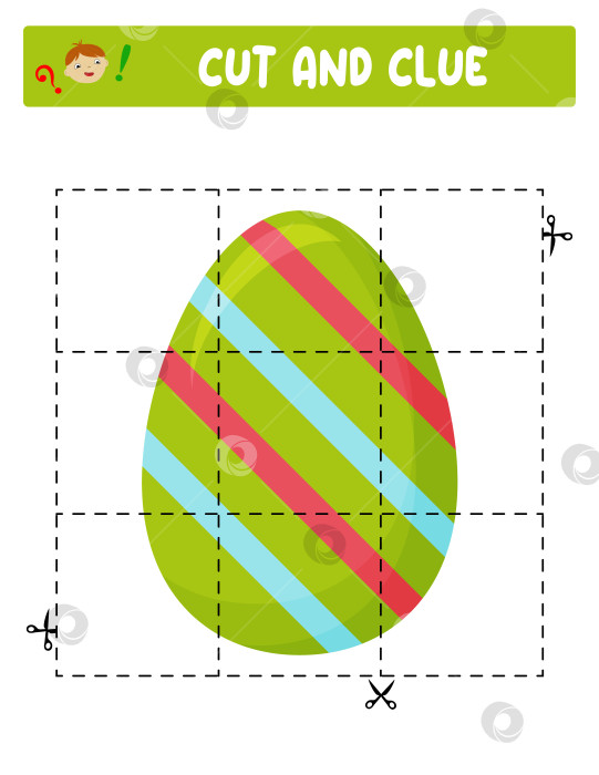 Скачать Вырезаем и склеиваем. Пасхальные яйца. Развивающая игра для детей фотосток Ozero