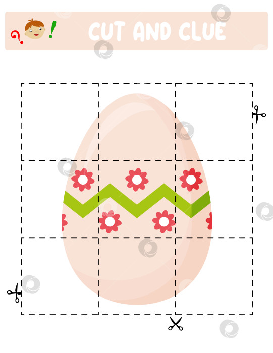 Скачать Вырезаем и склеиваем. Пасхальные яйца. Развивающая игра для детей фотосток Ozero