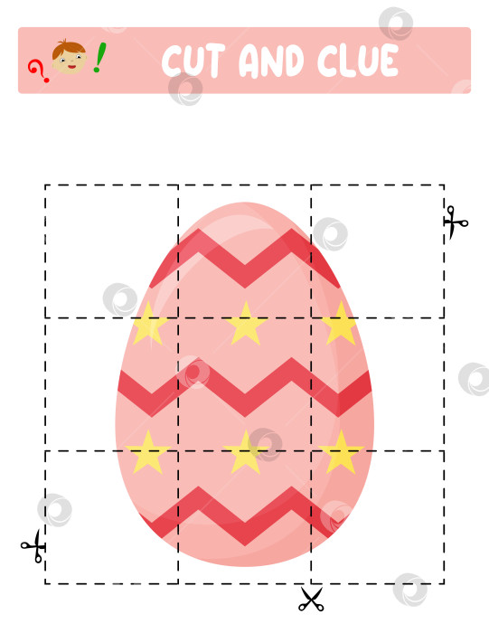 Скачать Вырезаем и склеиваем. Пасхальные яйца. Развивающая игра для детей фотосток Ozero