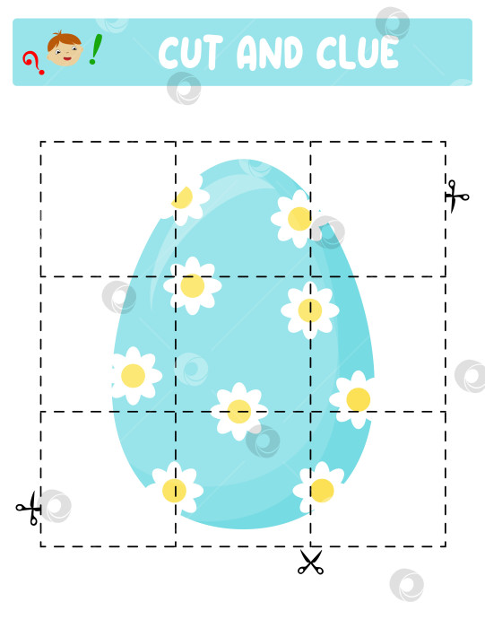 Скачать Вырезаем и склеиваем. Пасхальные яйца. Развивающая игра для детей фотосток Ozero