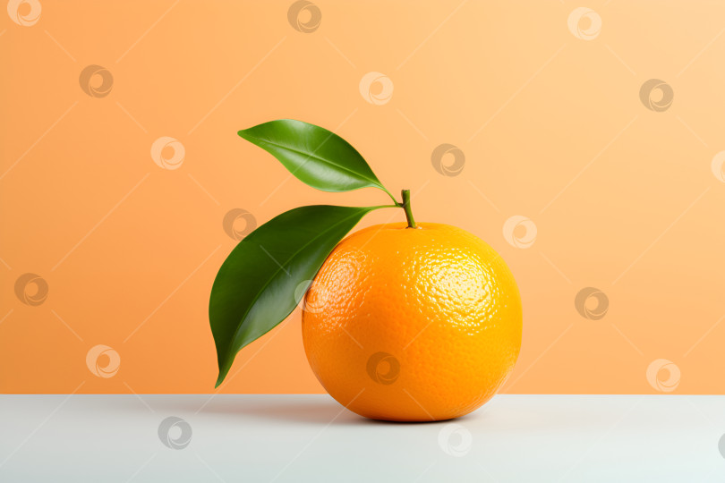 Скачать Сочный апельсин на ровной поверхности фотосток Ozero