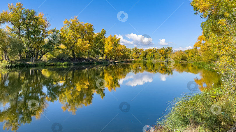 Скачать Осенний пейзаж на реке фотосток Ozero