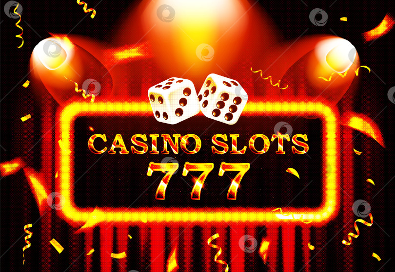 Скачать Слово "игровые автоматы казино 777" на баннере с красными занавесками фотосток Ozero