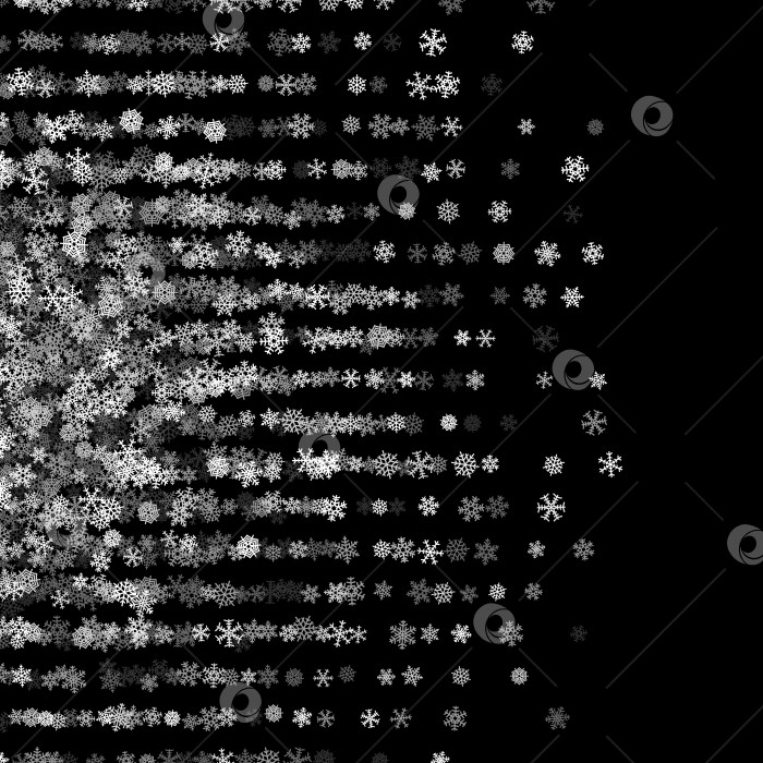 Скачать Снегопад со случайными снежинками в темноте фотосток Ozero