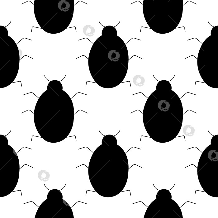 Скачать черное насекомое божья коровка ladybug fl. Узор, текстиль фотосток Ozero