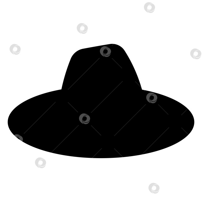 Скачать головной убор черная соломенная садовая шляпа значок объекта фотосток Ozero