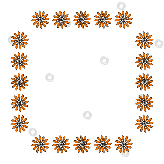 Скачать Квадратная рамка в позитивных оранжевых цветах на белом фоне. Векторное изображение. фотосток Ozero