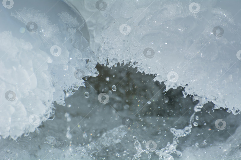 Скачать лед и вода, капли и брызги, природные абстракции фотосток Ozero