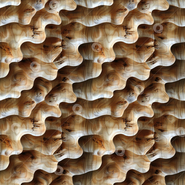 Скачать бесшовный фон, абстрактный волновой узор, вырезанный на деревянной поверхности фотосток Ozero