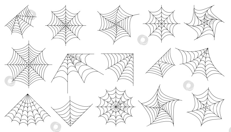 Скачать Набор иконок паутины паука, паутина Хэллоуина фотосток Ozero