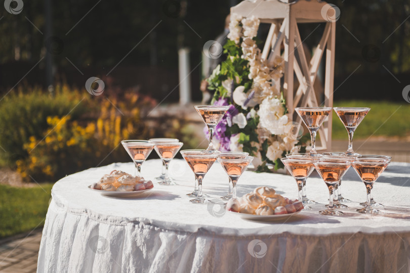 Скачать Летний стол с закусками для гостей на свадьбе 2246. фотосток Ozero