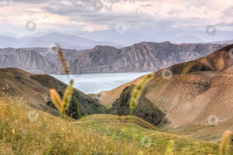 Скачать Осенний вид на Токтогульское водохранилище, Кыргызстан фотосток Ozero