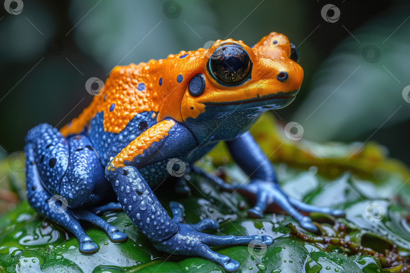 Скачать красная и синяя ядовитая лягушка-дротик фотосток Ozero