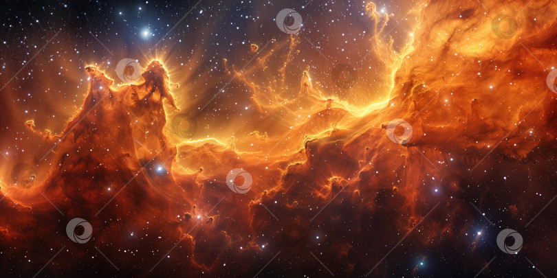 Скачать абстрактный звездный фон, космос со звездами и цветными туманностями фотосток Ozero