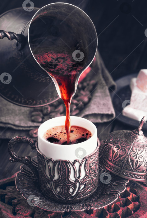 Скачать Кофе по-турецки темный фотосток Ozero