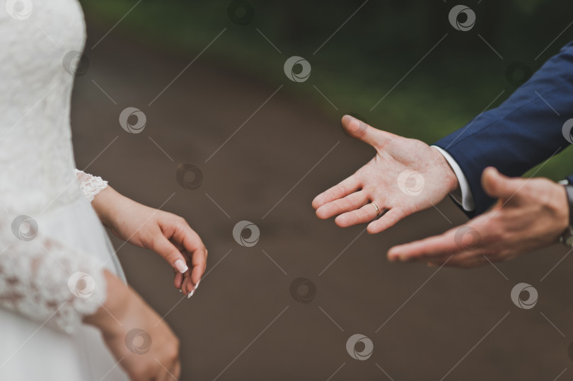 Скачать Жених протягивает руки к невесте 2606. фотосток Ozero
