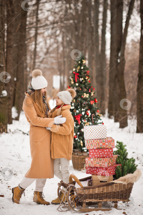 Скачать Гуляю в зимнем парке со своей младшей сестрой среди снега и п фотосток Ozero