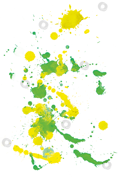 Скачать Зеленые и желтые капли и кляксы, выделенные на прозрачном фоне фотосток Ozero