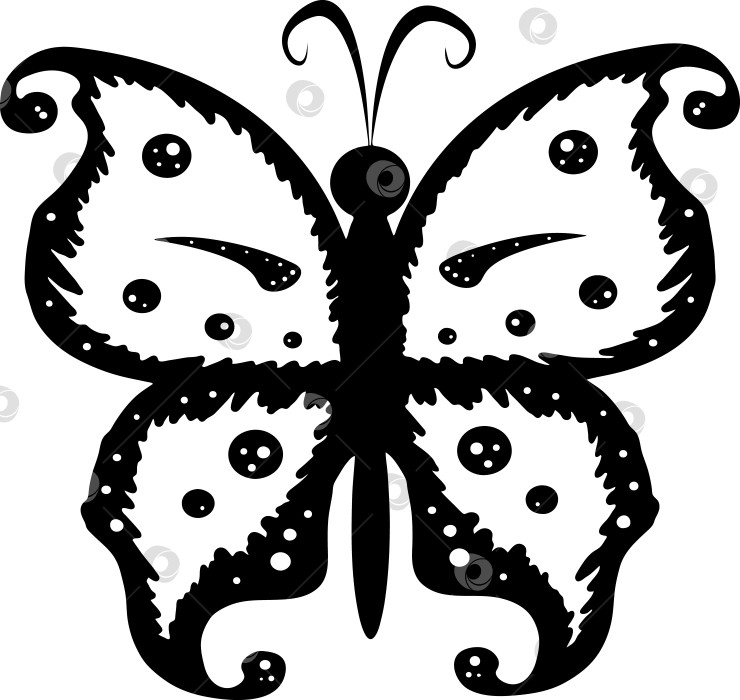 Скачать бабочка расправляет крылья, рисуя каракули для книжки-раскраски фотосток Ozero