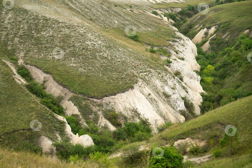 Скачать Меловой большой каньон летом в Дивногорье, Воронежская область, Россия фотосток Ozero