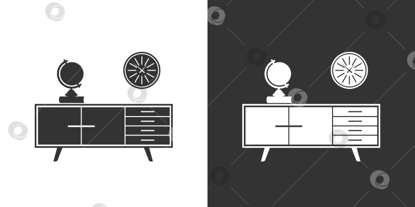 Скачать Мебельная иконка. Черная и белая фотосток Ozero