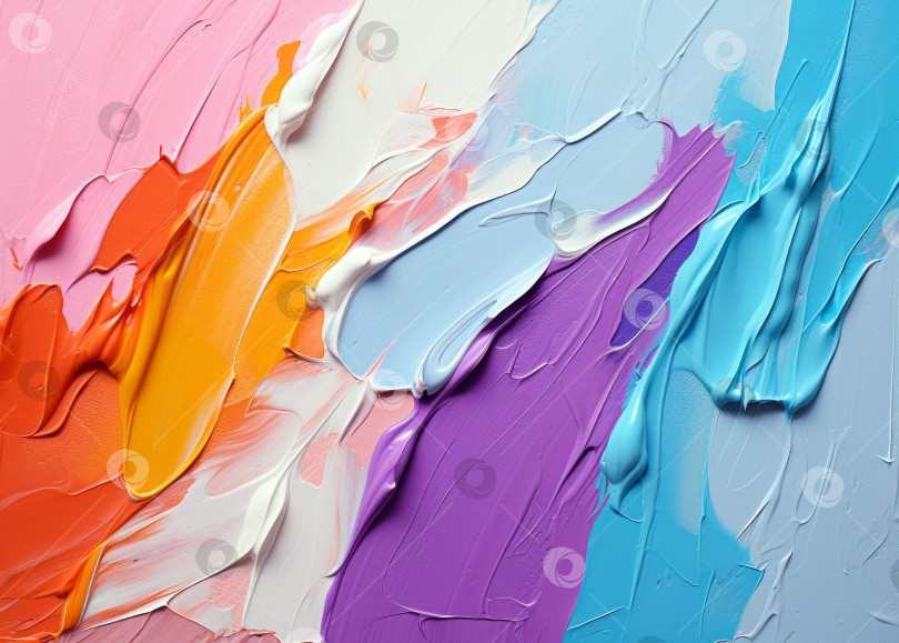 Скачать Абстрактные мазки кистью Импасто масляной краской на красочном текстурном фоне. фотосток Ozero