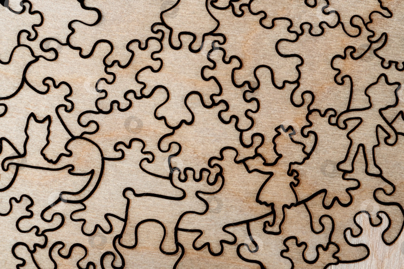 Скачать Собранный деревянный пазл-головоломка крупным планом на заднем плане фотосток Ozero
