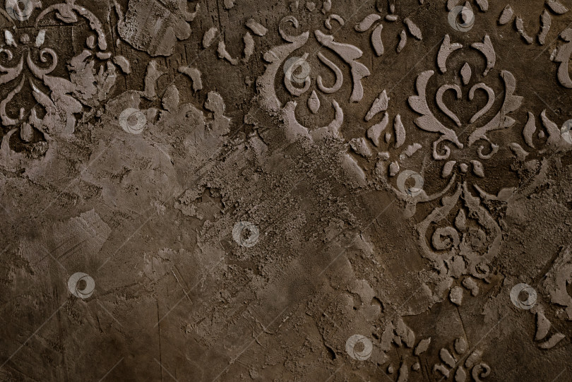 Скачать Разрушенный узор на текстурированном фоне старой оштукатуренной цементной стены фотосток Ozero