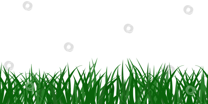 Скачать Травянистое поле, мультяшная зеленая трава с бесшовной каймой или полосой а фотосток Ozero