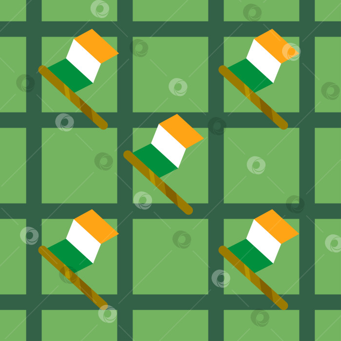 Скачать Бесшовный узор в клетку с ирландским флагом фотосток Ozero