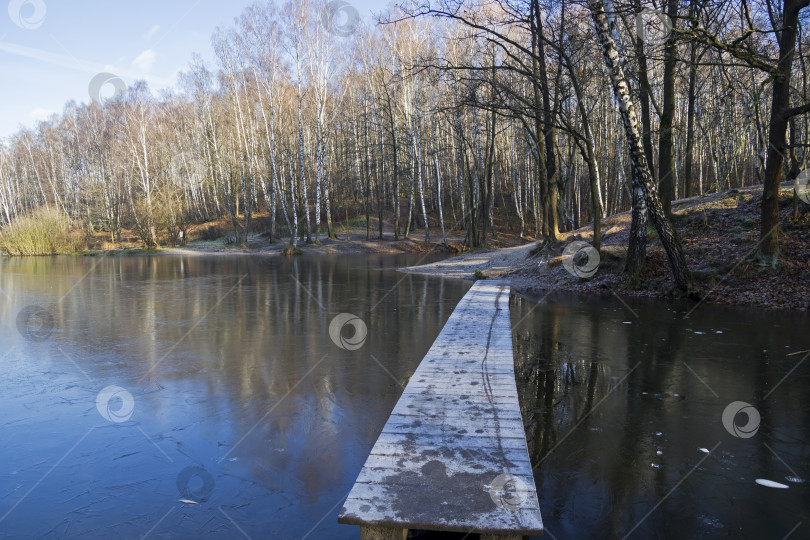 Скачать Берег пруда поздней осенью. фотосток Ozero