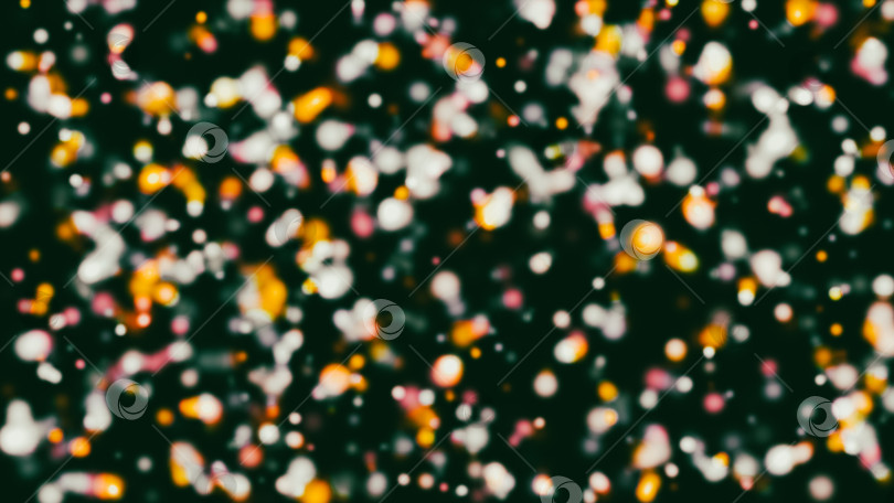 Скачать Праздничный фон - расфокусированные огни, цветное круглое боке на черном фоне фотосток Ozero