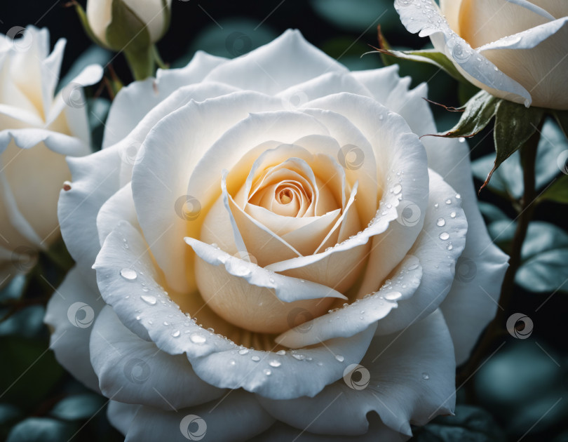 Скачать Цветущие белые розы фотосток Ozero