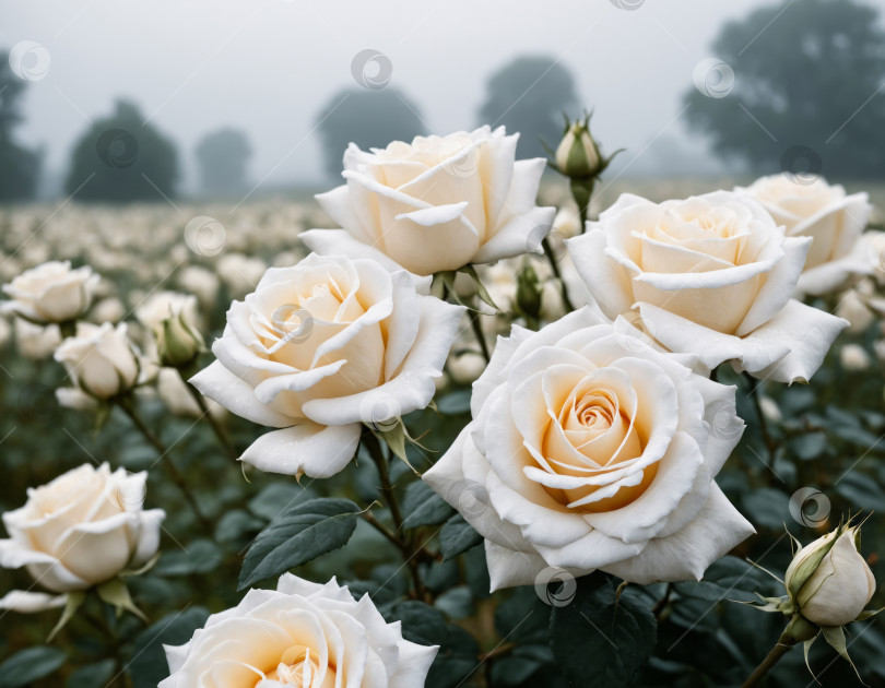Скачать Цветущие белые розы фотосток Ozero