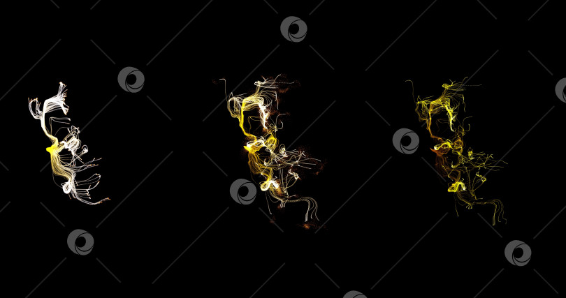 Скачать абстрактные линии из хаотического движения частиц, вызывающие взрыв на черном фоне. режим наложения фотосток Ozero