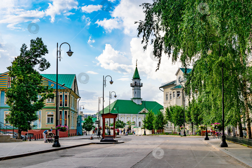 Скачать Вид на мечеть Аль-Марджани (город Казань, Республика Татарстан, Россия) фотосток Ozero