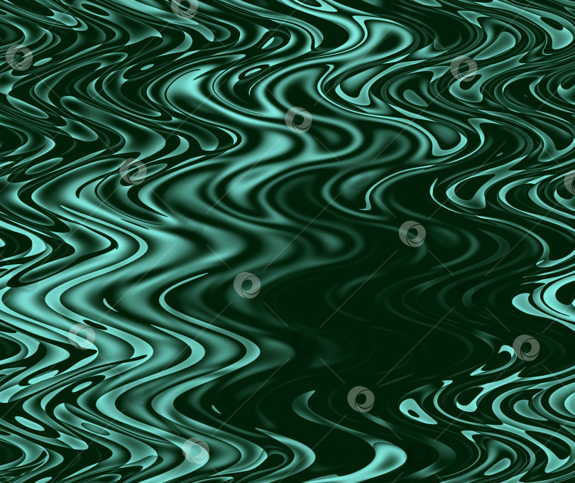 Скачать Абстрактный зигзагообразный узор с волнами в зеленых и бирюзовых тонах. Художественная обработка изображения, созданного на зеленом фоне фотографии. Красивый узор для любого дизайна. Фоновое изображение фотосток Ozero